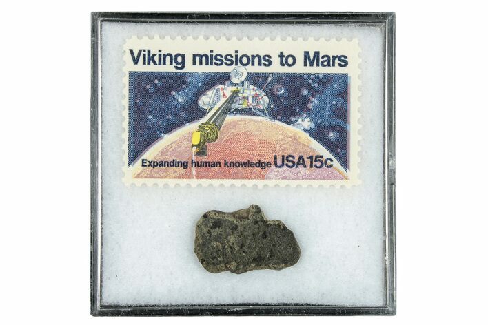 Martian Meteorite ( g) Slice - With Viking Mission Stamp #334639